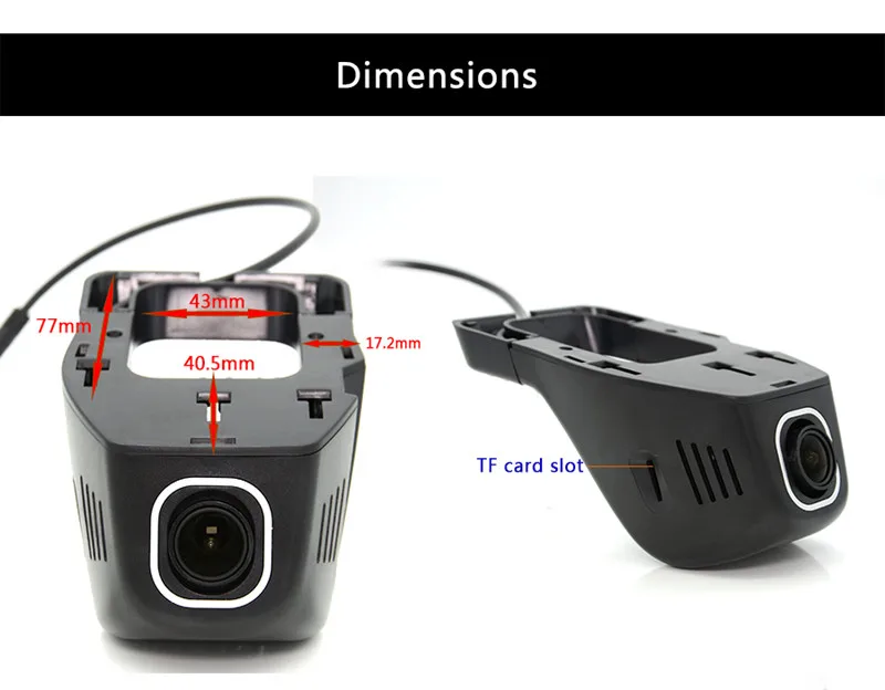E-cam Автомобильный видеорегистратор Wifi видеорегистратор FHD 1080P Novatek 96658 sony IMX323 мини-видеорегистратор с двумя объективами широкий угол обзора 170 градусов ночное видение