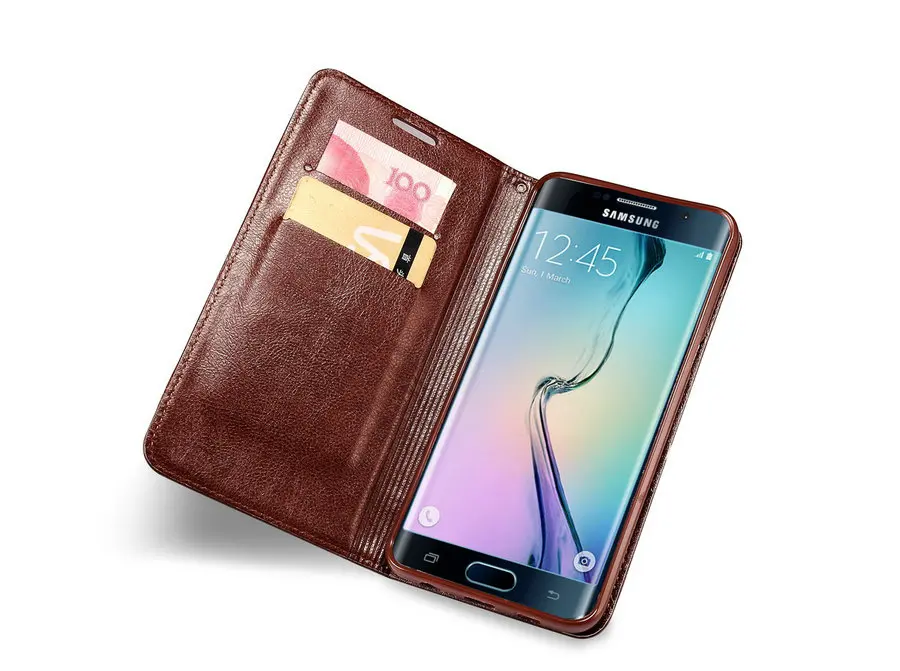 Для samsung Galaxy S6 S7 Edge чехол для корпуса классический бумажник c застежкой S8 S9 плюс Coque