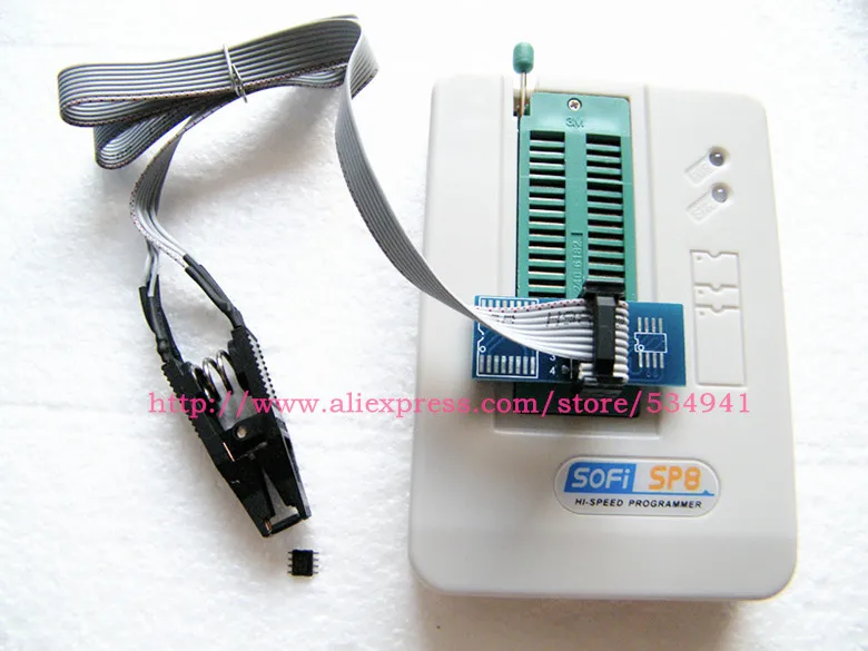Высокоскоростной usb программатор SOFI SP8 A + зажим для Flach SOP8 (93/24/25/BR90/ flash eeprom) более 4000