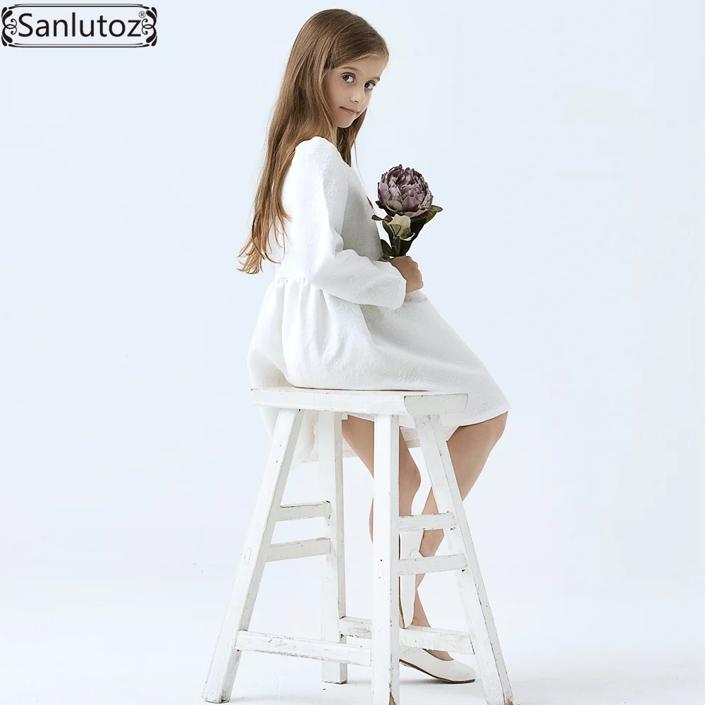 Girls Dress Winter Children Clothing Brand Kids Clothes White for Princess Holiday Party Wedding Baby Toddler | Детская одежда и