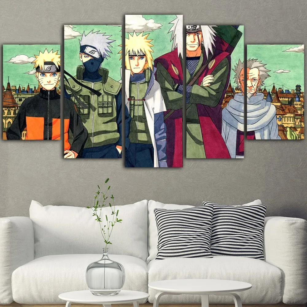 5 шт. плакат аниме горячее Аниме Наруто Tableau Peinture сюр Toile Холст Плакаты с живописью и принты гостиная Прямая