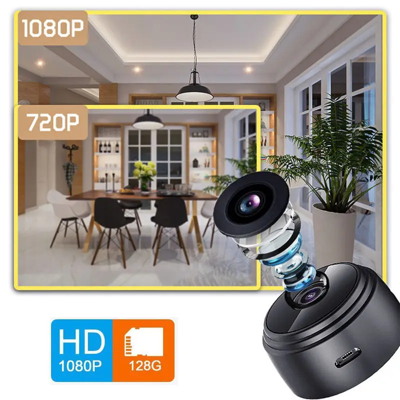 Оригинальная мини камера V1 PRO P2P IP Wi Fi FULL HD 4K 1080P с ночным видением детектор