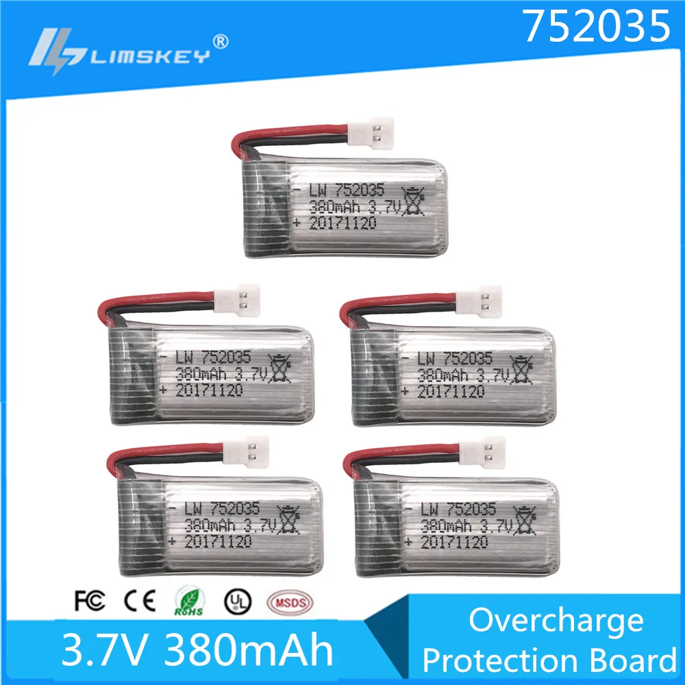 Обновленная батарея для Hubsan X4 H107 RC Quadcopter 25C 3 7 V 380 mAh Lipo Syma X5|3.7v 380mah|lipo batteryhubsan x4 h107 |