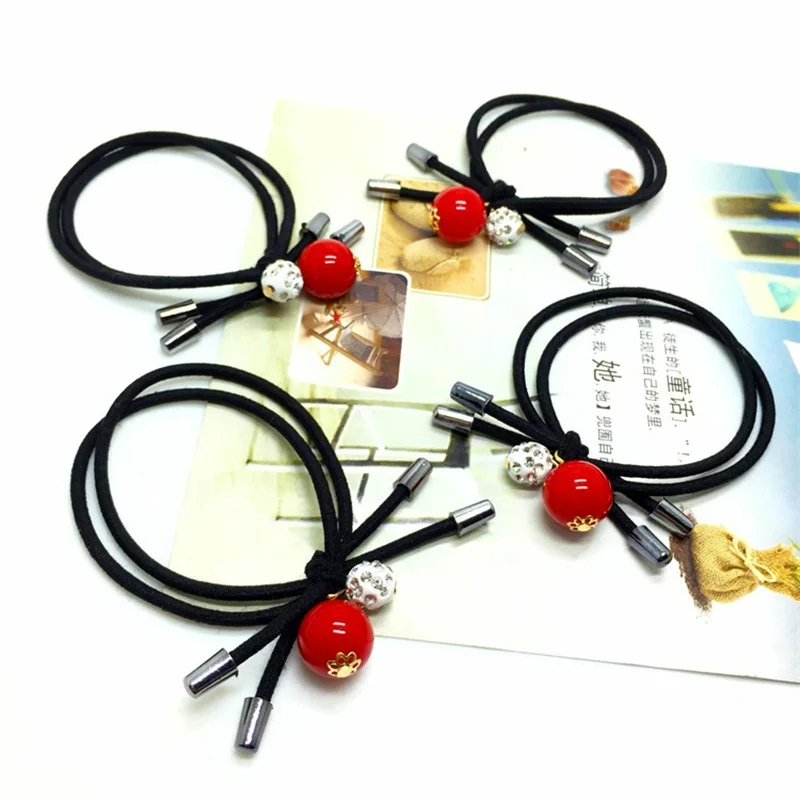 1 шт. Креативные аксессуары для волос с красными бусинами женщин повязка на