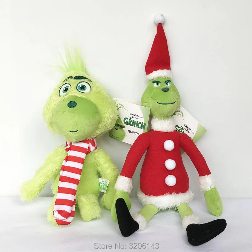 Новинка 18-38 см Grinch палантин фильм Young Grinch Beans Санта плюшевые животные куклы Коллекция игрушек Рождественский подарок