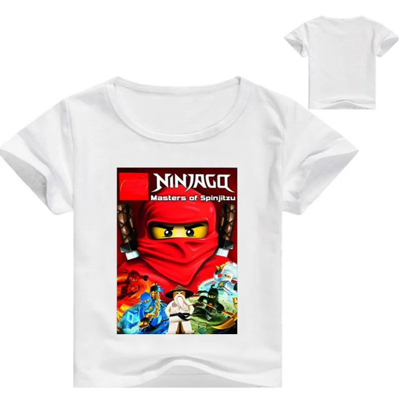 color at picture Коллекция года, Ninjago, хлопковые футболки с короткими рукавами и круглым вырезом, с мультяшным рисунком Одежда для маленьких мальчиков и девочек летняя футболка детские топы, футболки - Цвет: color at picture