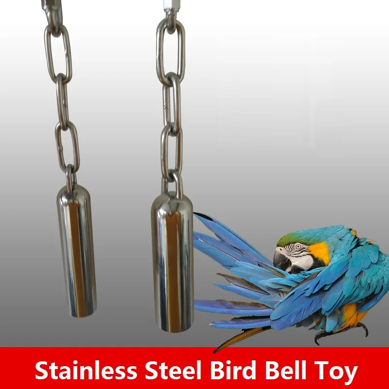 Большой Размеры Нержавеющая сталь попугай птица клетка игрушка кольцо колокола