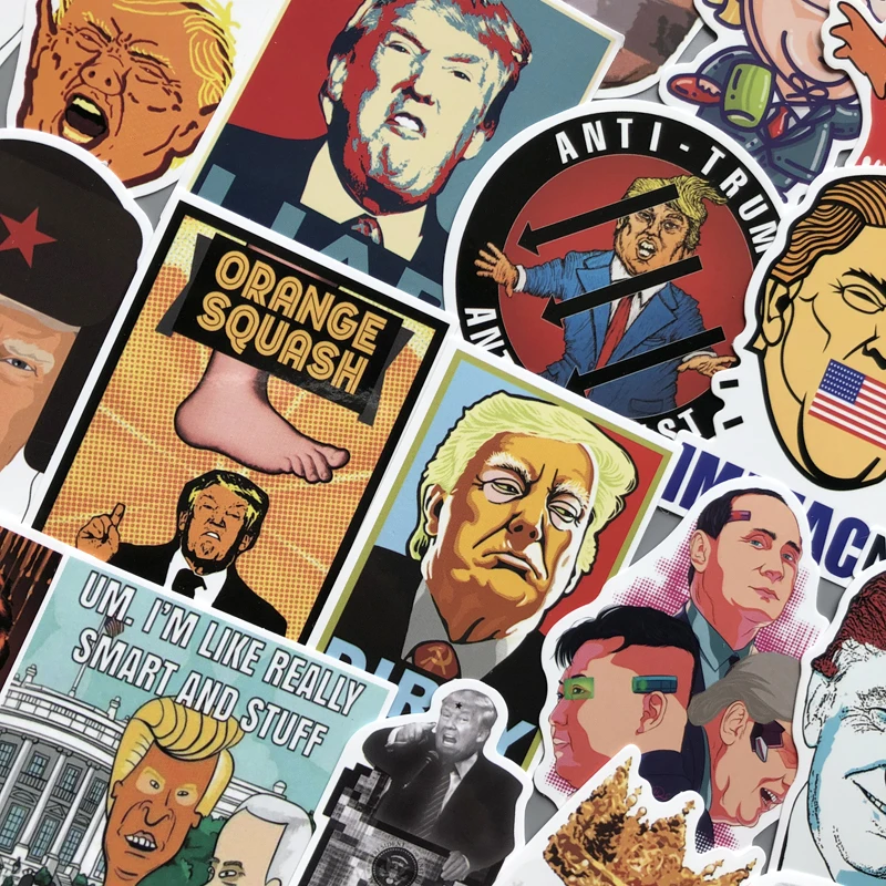 55 шт./компл. Дональд Трамп ПВХ Стикеры s на Ноутбук Автомобильное Скрапбукинг телефон мотоцикл Чемодан Декор Стикеры игрушки для детей
