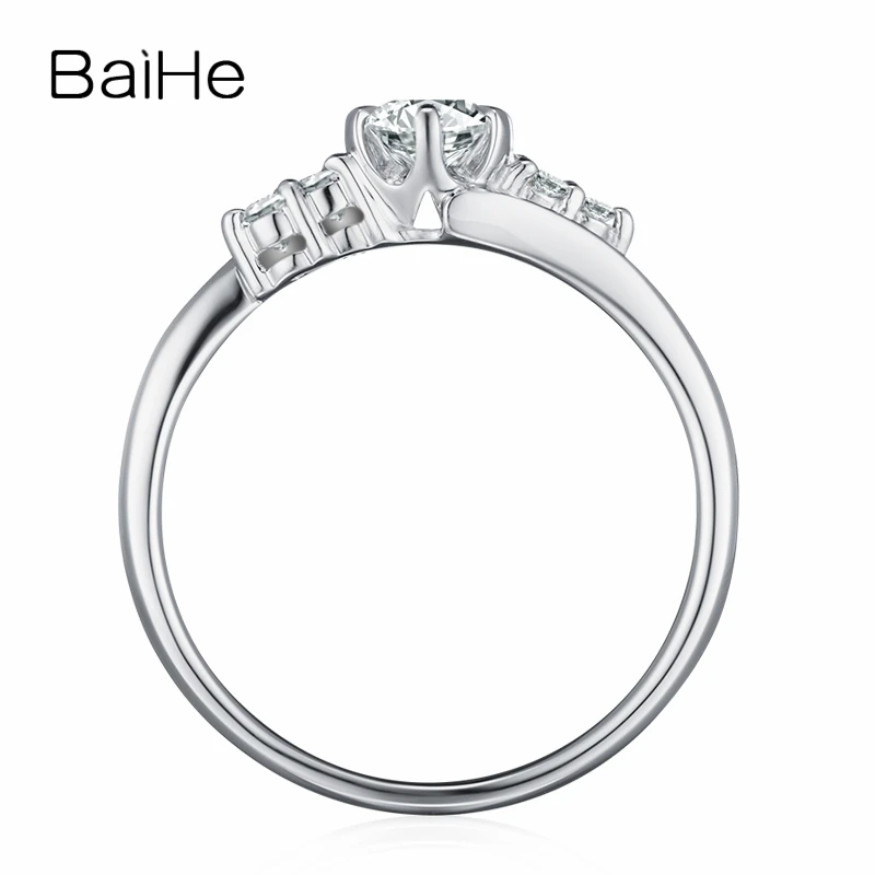 Женское кольцо для помолвки BAIHE однотонное Золотое 10 к (AU417) 0 25 карат|Кольца| |