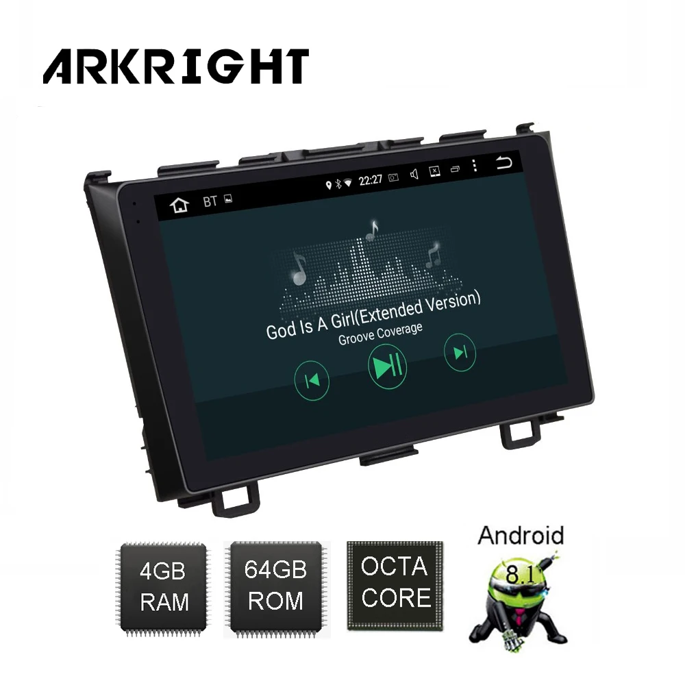 Автомобильный DVD плеер ARKRIGHT 9 '' 2 Din Android 8 1 автомагнитола стерео GPS для Honda CRV 2007