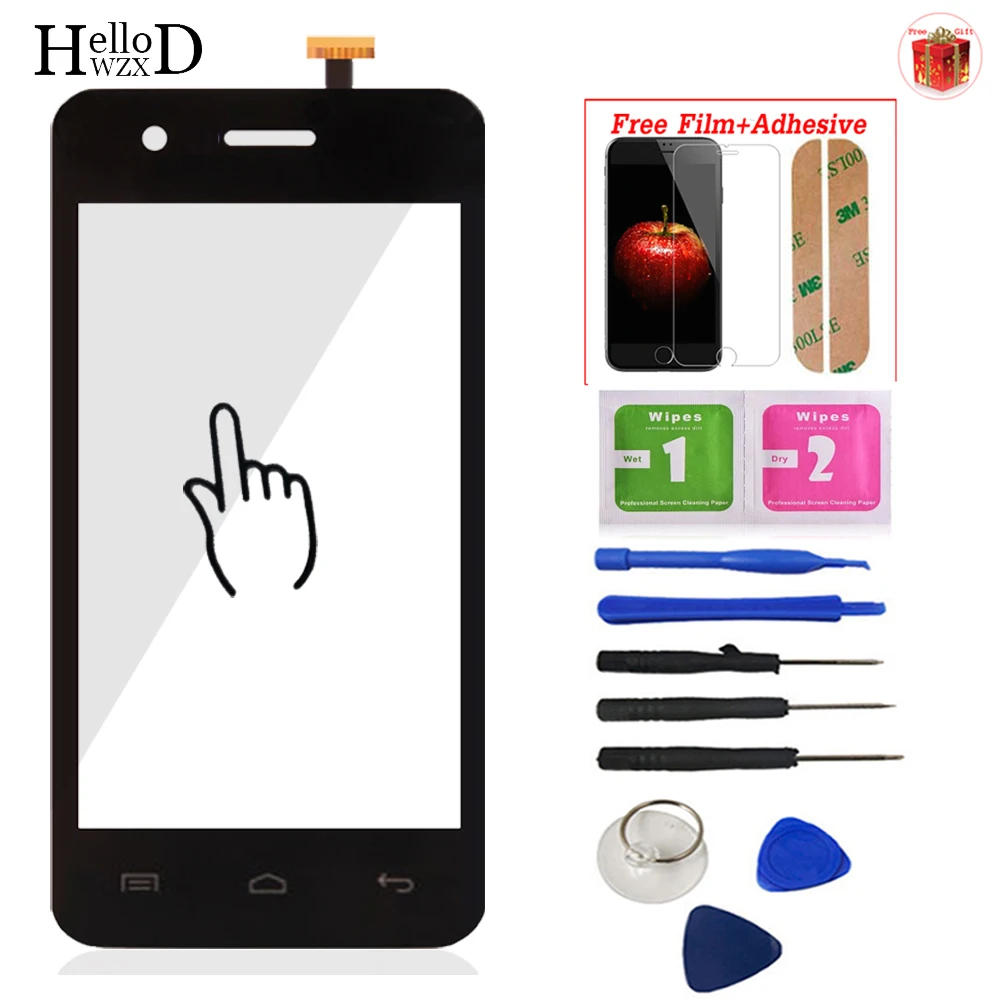 

Сенсорное стекло для мобильного телефона Explay Onyx, Передний сенсорный экран, стекло, дигитайзер, панель, датчик объектива + Защитная пленка + к...