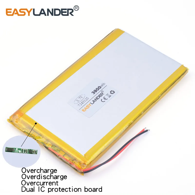 

The tablet battery 3.7V 3900mAH 7243125 Polymer lithium ion / Li-ion battery for tablet pc battery DIY Power mobile Power bank