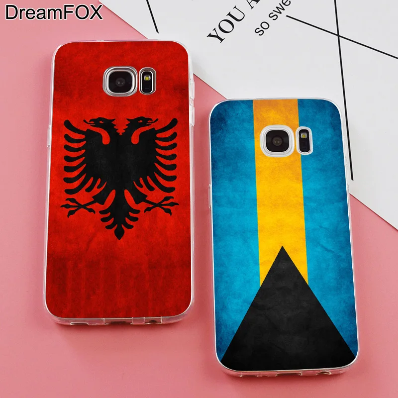 DREAMFOX K093 flag Soft TPU Silicone Case Cover For Samsung Galaxy Note S 6 7 8 9 Edge Plus Grand Prime |