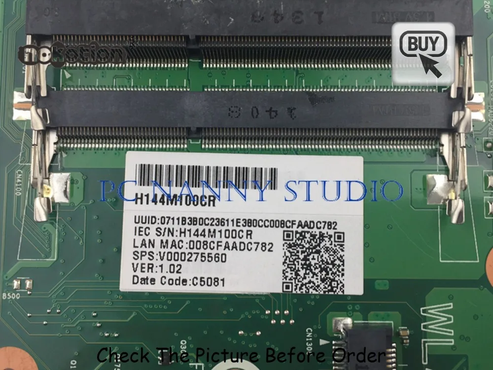 PCNANNY V000275560 для Toshiba Satellite C855 Материнская плата ноутбука HM76 DDR3