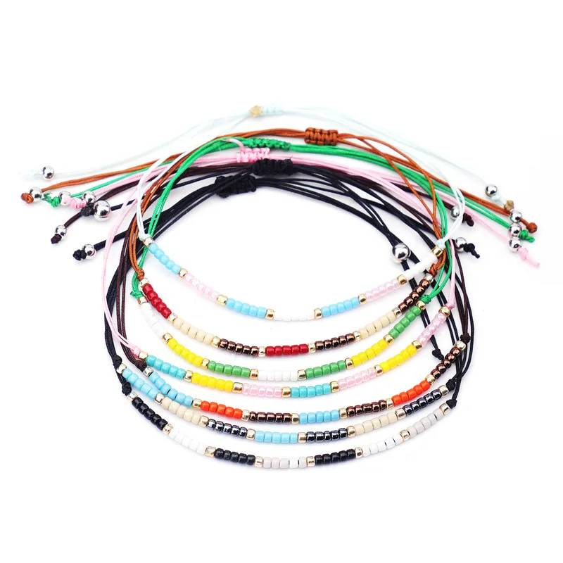 5 шт./лот Набор браслетов из японского камня ручной работы Lucky Red String Miyuki браслеты
