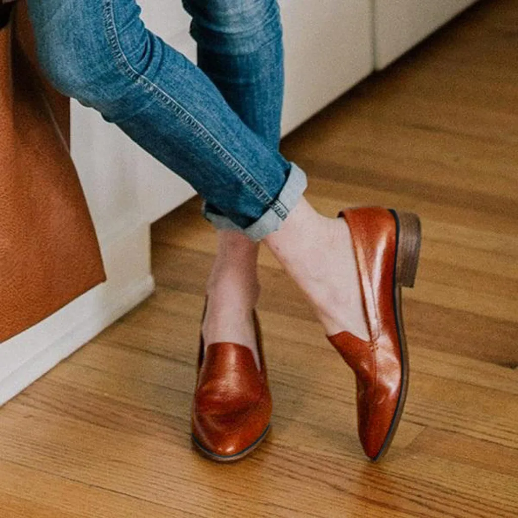 Женские модные удобные туфли с круглым носком однотонные слипоны на квадратном