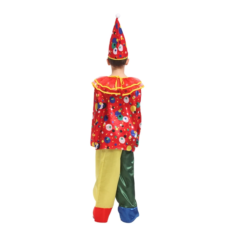 Детский красный костюм клоуна в горошек для мальчиков на Хэллоуин | Тематическая