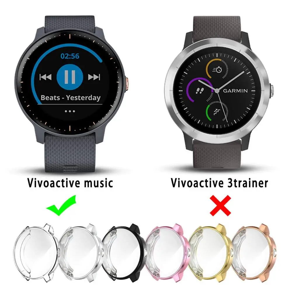 Защита экрана устойчивый к царапинам мягкий чехол для часов Garmin Vivoactive 3 музыка полное покрытие бампер светильник ТПУ оболочка аксессуары