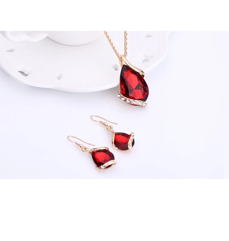 Ювелирный Комплект из колье и серёг с фианитом|big crystal jewelry sets|jewelry sets for womenwedding |