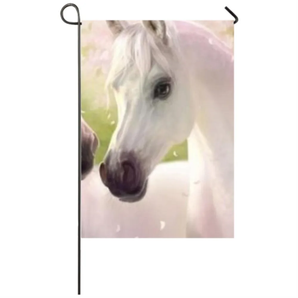 

horse Pink Garden flag Seasonal Flags for Outdoors Garden Decor Flags