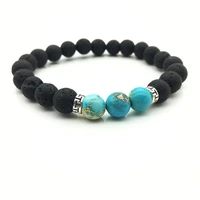new design high quality black lava stone jewelry imperial beads stretch women mens energy yoga gift bracelets