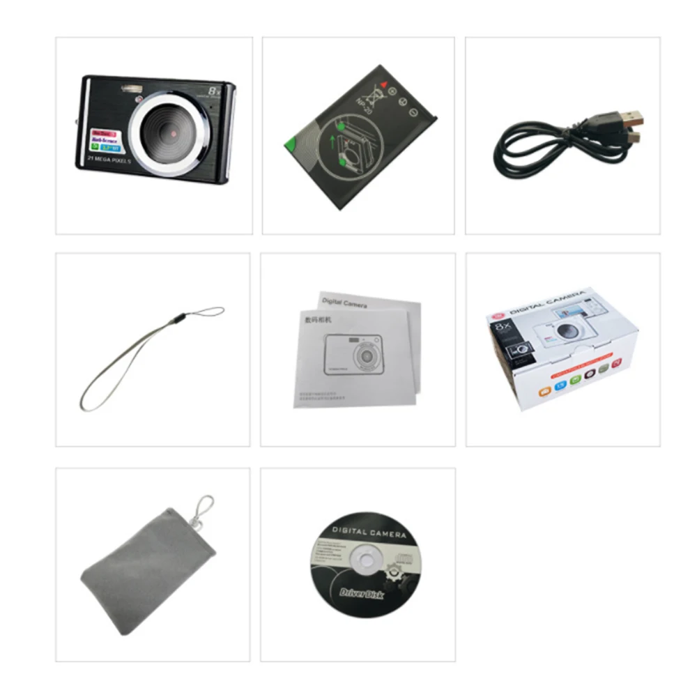 Новая 5.0MP HD экран 2,4 дюймов цифровая селфи камера CMOS Anti-shake1080P с 8-кратным цифровым зумом селфи камера цифровая видеокамера