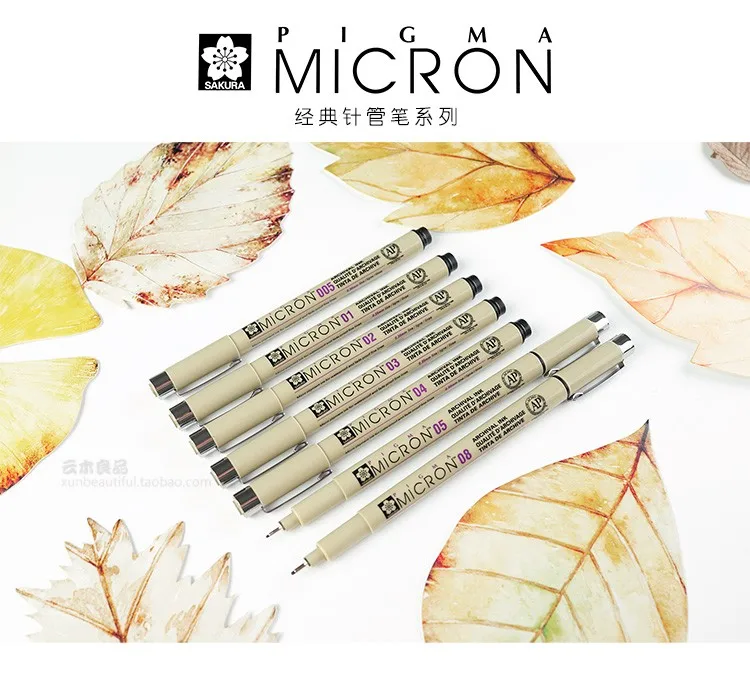 8 шт./лот Sakura Pigma Micron иглы Рисунок мультфильм эскиз архивные чернила гелевая ручка канцелярские принадлежности анимация товары для рукоделия