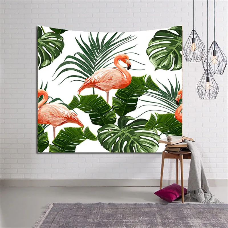 Фламинго хиппи модный домашний Декор настенный гобелен тканый моющийся коврик