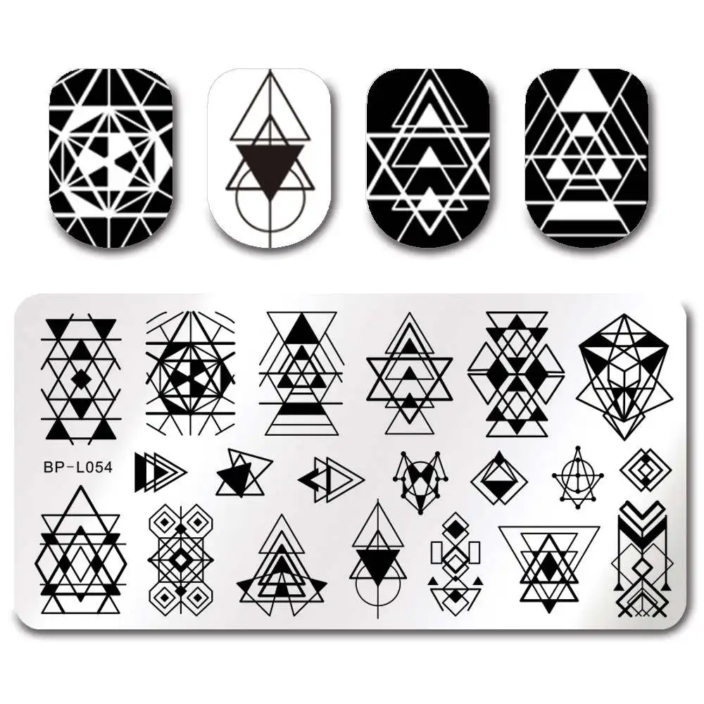 BP-L054 BORN PRETTY пластины для штамповки ногтей цветы для дизайна ногтей DIY наклейки для ногтей Аксессуары для трафаретов инструмент из нержавеющей стали - Цвет: BP-L054