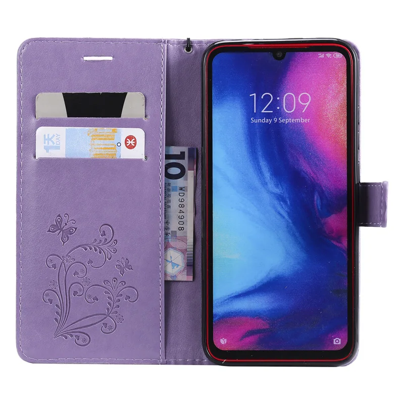 Redmi 7 Butterfly Wallet Case For Xiaomi k20 Pro Cover Note Flip TPU Leather Book on MI 9T Cases | Мобильные телефоны и