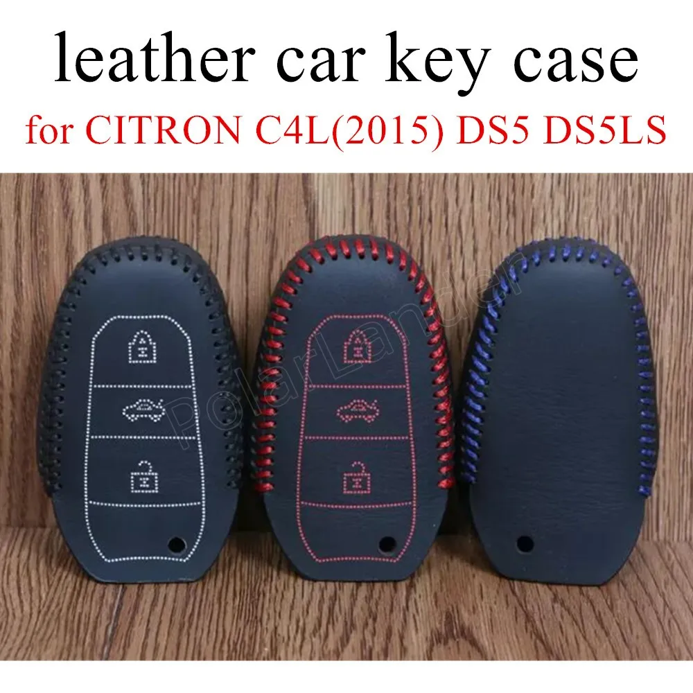 

Only Red big promotion fit for CITRON C4L(2015) DS5 DS5LS sewing hand leather car key case cover