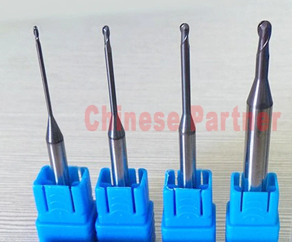Концевые фрезы hrc55 R1 * 1*16 D4 50 твердосплавные с 2 зубьями длинным шейным шариковым