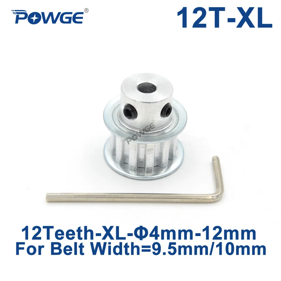 Фото Зубчатый шкив POWGE XL с 12 зубцами, диаметр 4/5/6/6, 35/7/8/10/12 мм для ширины 9,5 мм, синхронный ремень XL 12-XL-037 BF 12 зубьев 12 T №1