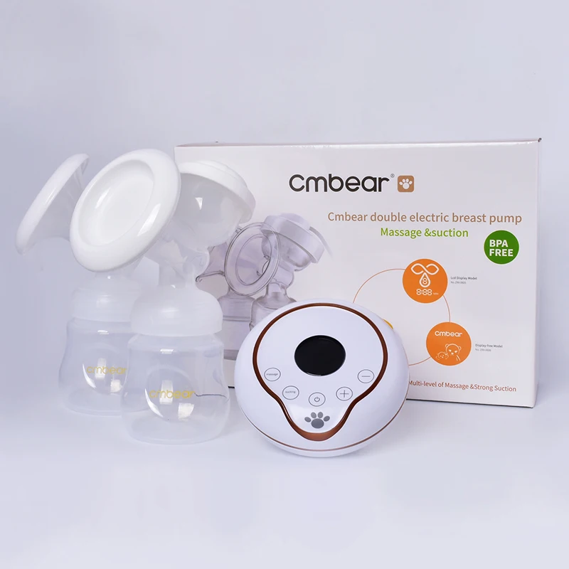 Cmbear электрические двойные молокоотсосы ЖК-дисплей бутылка для детского молока насос для увеличения груди автоматический PP USB Грудное вскармливание