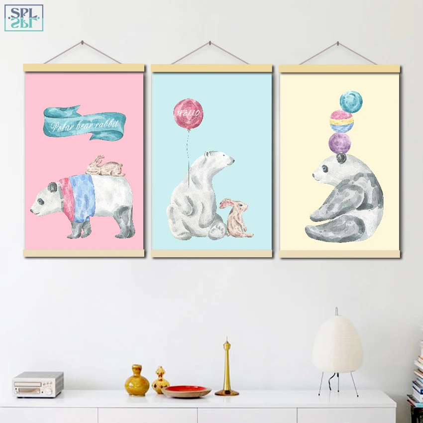 SPLSPL скандинавский мультфильм рисованная вручную Настенная картина акварель