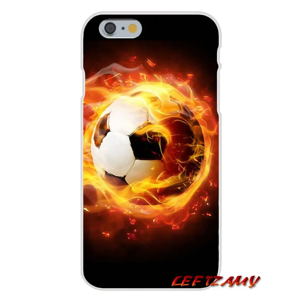 Football Soccer Ball on water burning fire Transparent Soft Skin Cover For Samsung Galaxy A3 A5 A7 J1 J2 J3 J5 J7 2015 2016 2017 | Мобильные