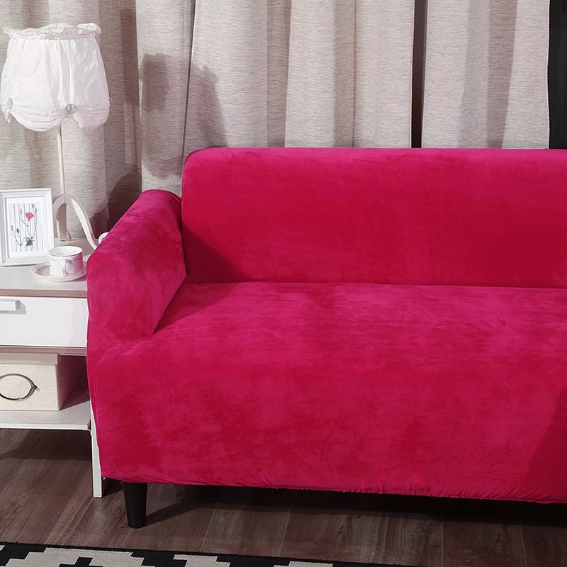 Модный красный чистый цвет чехол для дивана эластичный диван печатное искусство