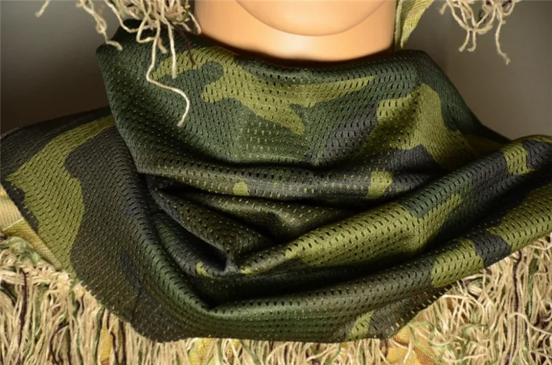 Woodland Camo Хлопок Keffiyeh Шарф шемаг тактическая снайперская завеса сетка камуфляж шарф для страйкбола, пейнтбола, стрельбы, охоты, Wargame - Цвет: Woodland Camo