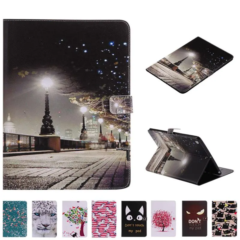 3D картина города из искусственной кожи чехол для samsung Galaxy Tab A 9,7 SM-T550 T555 P550 P555 9,7 дюймов планшет защитный Чехол+ пленка+ ручка