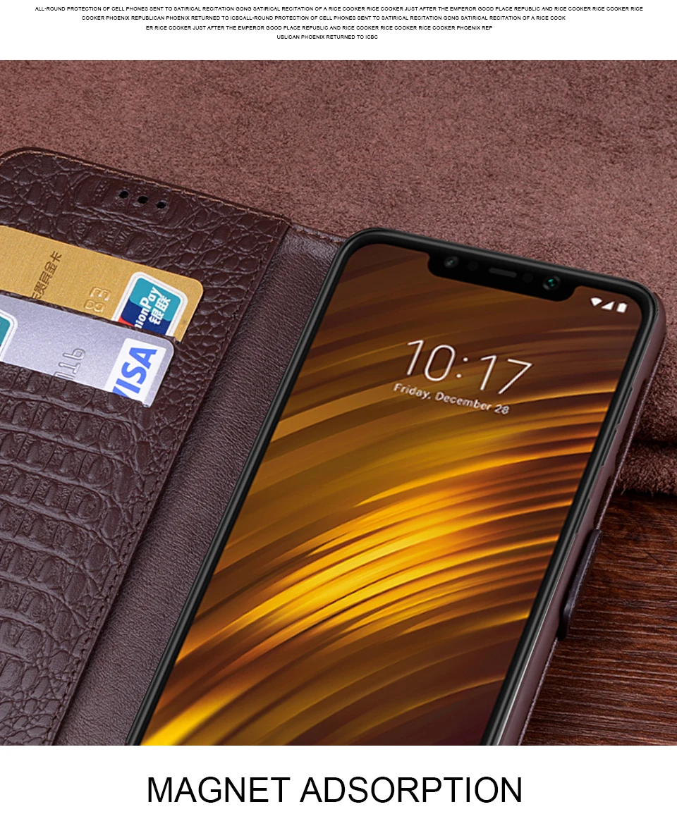 RYKKZ из натуральной кожи с откидной крышкой для Xiaomi POCOPHONE F1 чехол подставки POCO