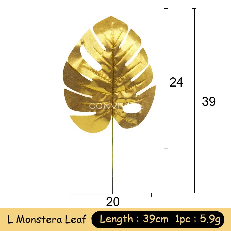 L Monstera Leaf 1 шт., золотые листья из ротанга, свадебные украшения, искусственные растения, ткань, искусственные листья монстеры, настенные украшения для дома, вечерние принадлежности - Цвет: L Monstera Leaf