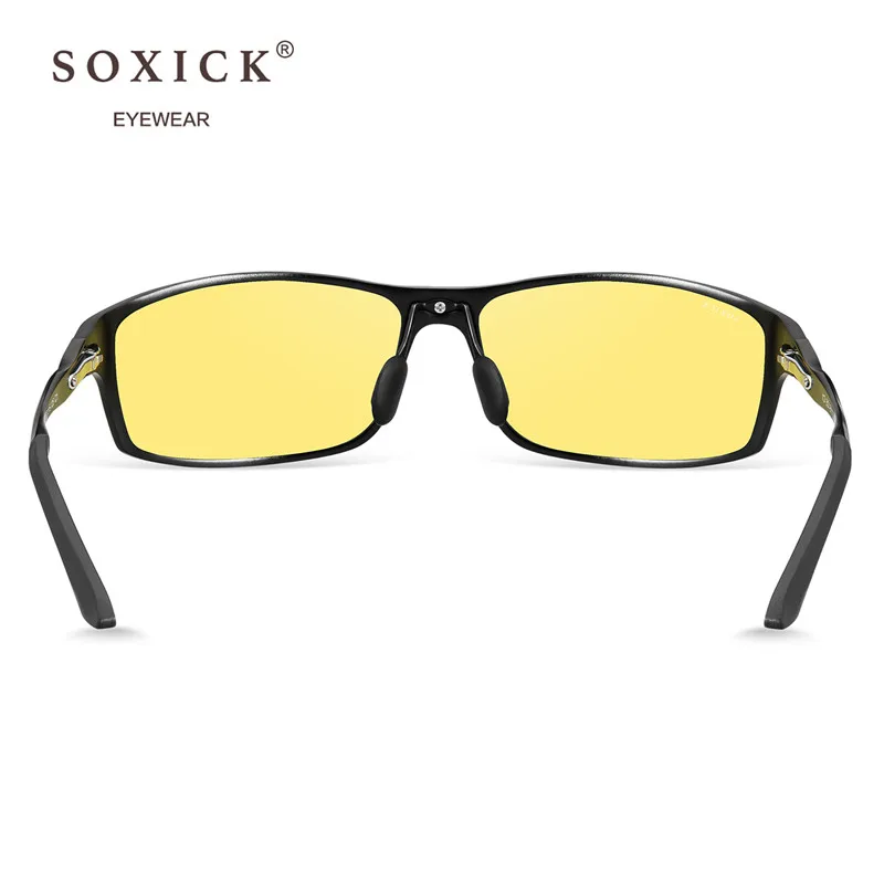 Soxick Брендовые очки ночного видения для вождения, антибликовые очки для мужчин и женщин, желтые линзы, дождливые безопасные поляризованные Модные солнцезащитные очки
