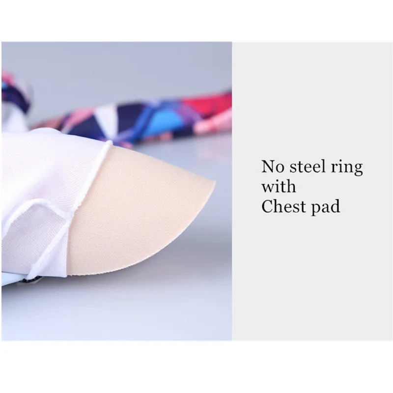 Цельный женский купальник с длинным рукавом и нагрудной подушкой лето 2019