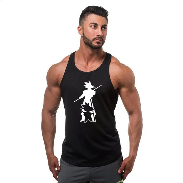 Brand Vest Fitness Sleeveless Shirt for Men Bodybuilding clothing dragon ball tank top men gyms Stringer tanktop undershirt | Мужская