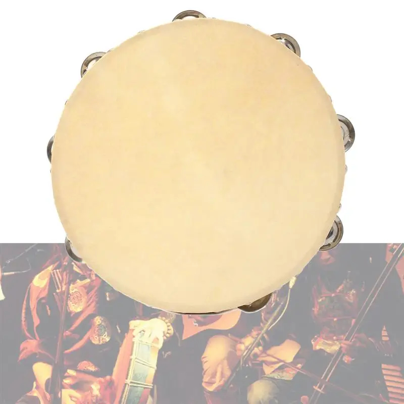 8 шт. колокольчик 10 Дюймов Деревянный Круглый ручной детский бубен для детей детский сад обучение музыкальные ударные игрушки