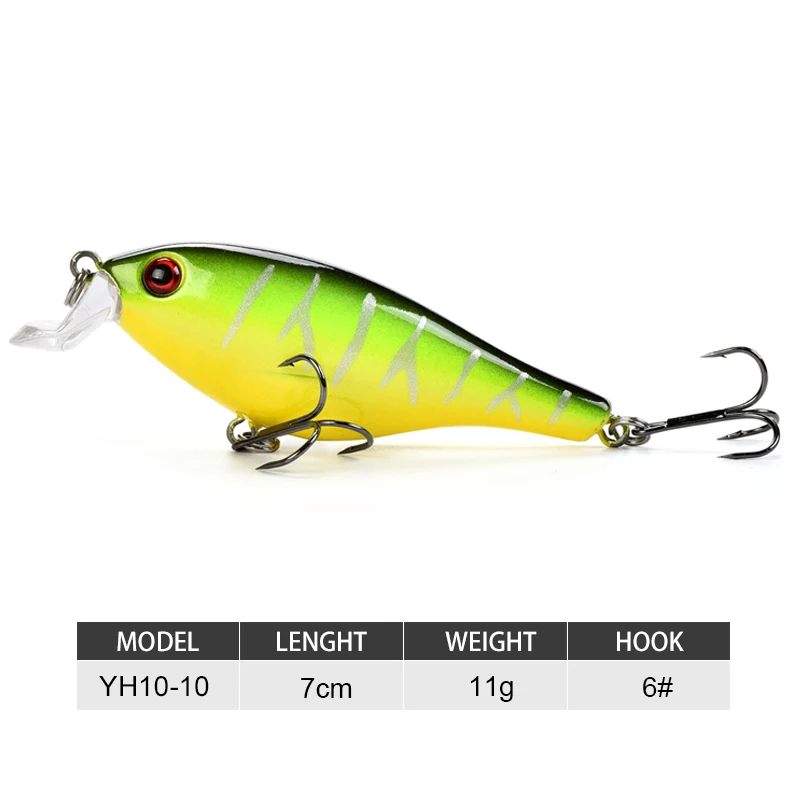 YH10-10 Oddfisher YH10 кренкбейт leurre рыболовный Воблер для мелкой рыбы приманки Isca искусственные Джеркбейт жесткая рукоятка бас Щука рыба озеро река - Цвет: YH10-10