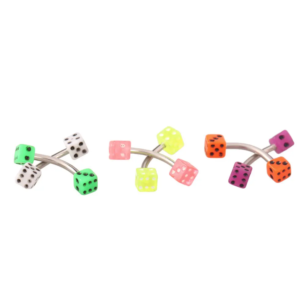Dice Curved Barbells Eyebrow Ring Body Jewelry(Random) | Украшения и аксессуары