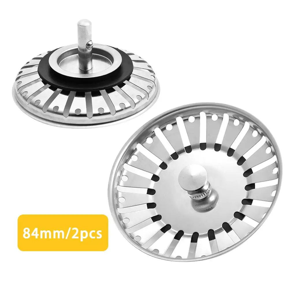 Sink Strainer Plug Kitchen Waste Stainless Steel For Kitchen/Bathroom UK Sinks (79-81-84mm) | Дом и сад