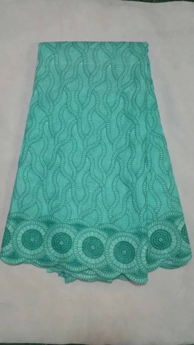 2016 последние дизайн зеленый вышивка хлопка кружевной ткани африканских сухой