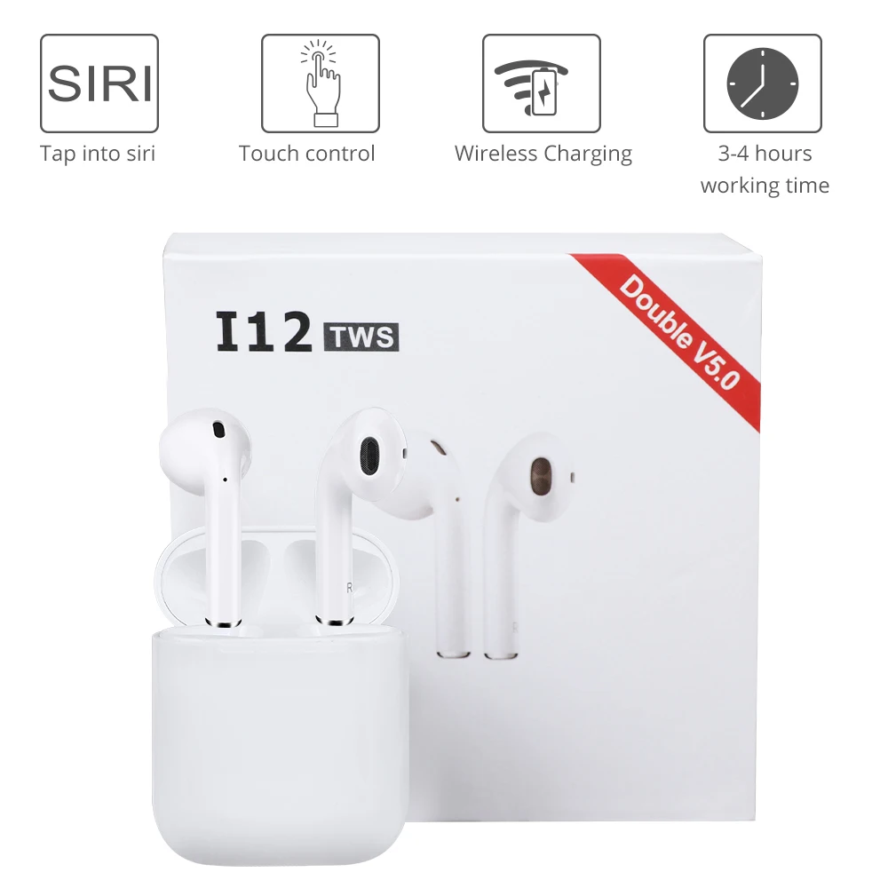 Apods i12 Tws Touch control наушники Bluetooth 3D объемный звук и Магнитный зарядный чехол для iPhone